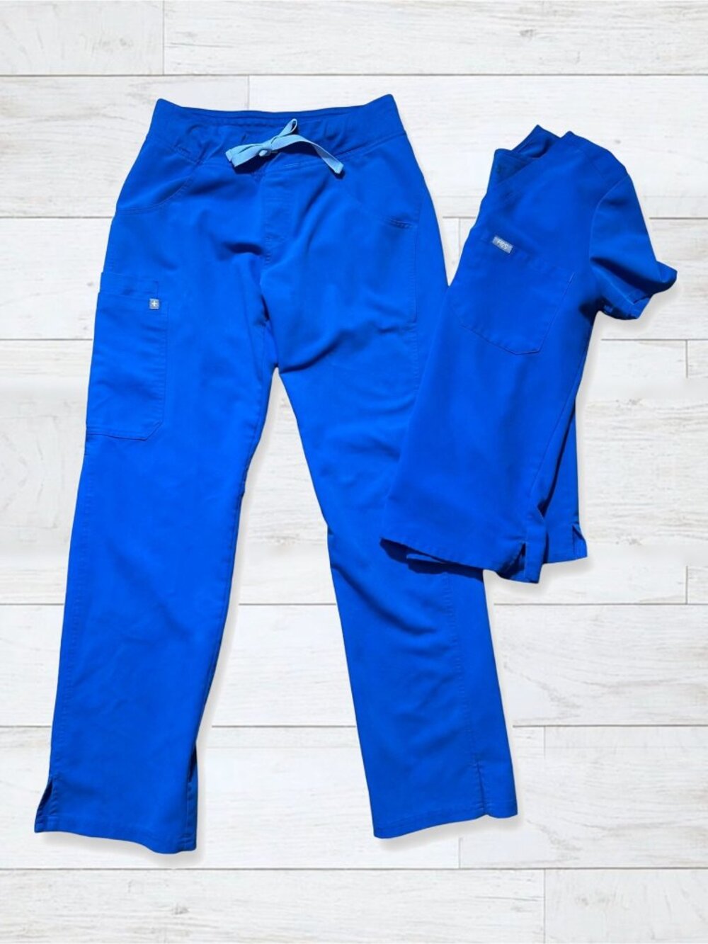 FIGS Royal Blue Scrub Set Top S Pants XS